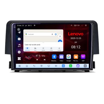 Navigatie Honda Civic 2016-2020 8 Core 2.2 Ghz 8+128 Qled Incell 1K Android 360 Carplay DSP AHD 1080P ADAS 4G Wifi 5Ghz Bluetooth PRO Lenovo