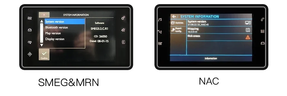Identificare Peugeot / Citroën: SMEG&MRN vs NAC