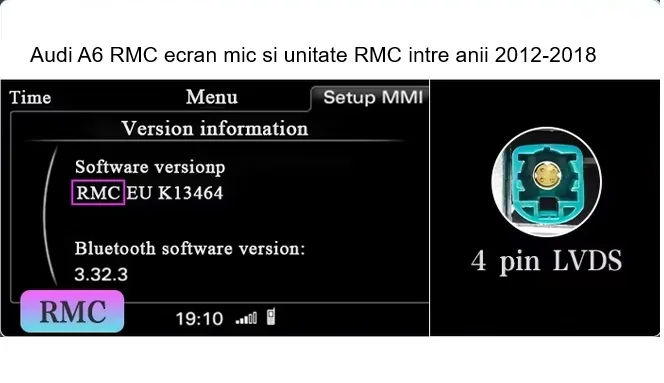 Audi A6 RMC (ecran mic, 4 pin LVDS)