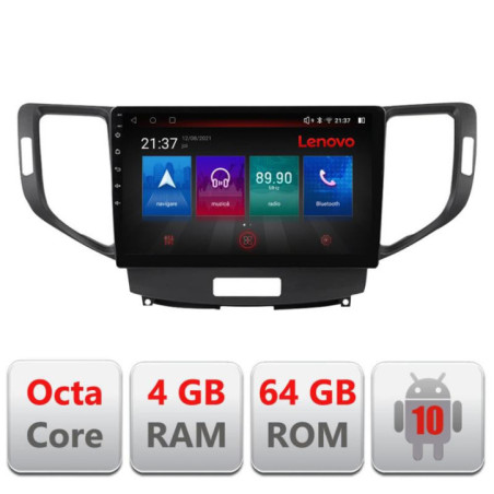 Navigatie dedicata Honda Accord 2008-2012 E-8951 Octa Core cu Android Radio Bluetooth Internet GPS WIFI DSP 4+64GB 4G