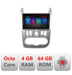 Navigatie dedicata Dacia Duster 2010-2012 E-099 Octa Core cu Android Radio Bluetooth Internet GPS WIFI DSP 4+64GB 4G
