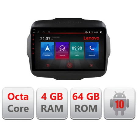Navigatie dedicata  Jeep Renegade 2015-2017 E-500 Octa Core cu Android Radio Bluetooth Internet GPS WIFI DSP 4+64GB 4G