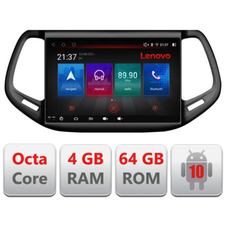Navigatie dedicata Jeep Compass 2017 E-732 Octa Core cu Android Radio Bluetooth Internet GPS WIFI DSP 4+64GB 4G