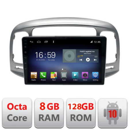 Navigatie dedicata Hyundai Accent 2009-2012 F-accent Octa Core cu Android Radio Bluetooth Internet GPS WIFI DSP 8+128GB 4G