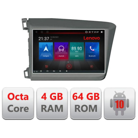 Navigatie dedicata Honda Civic 2012-2015 E-132 Octa Core cu Android Radio Bluetooth Internet GPS WIFI DSP 4+64GB 4G