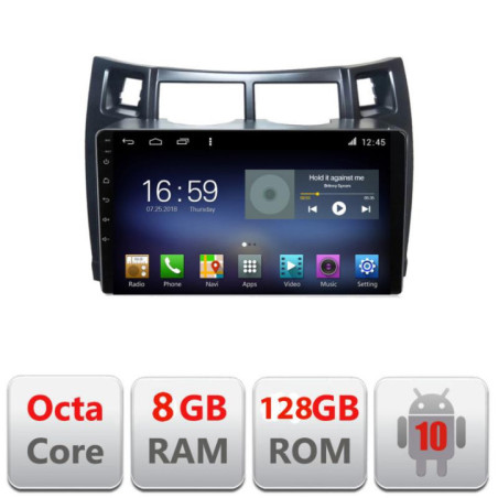 Navigatie dedicata Toyota Yaris 2008-2011 F-yaris08 Octa Core cu Android Radio Bluetooth Internet GPS WIFI DSP 8+128GB 4G