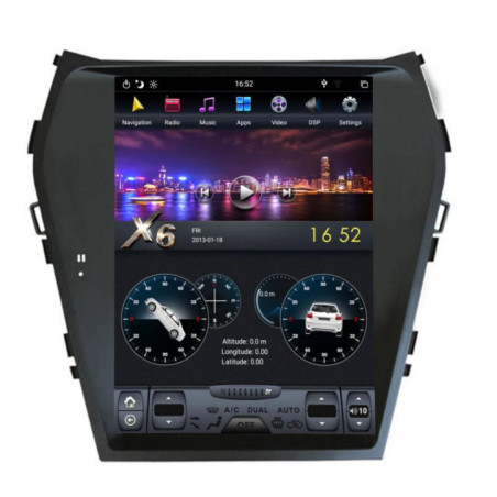 Navigatie dedicata Hyundai Santa Fe cu Android GPS Bluetooth Radio Internet procesor Six Core si ecran tip Tesla