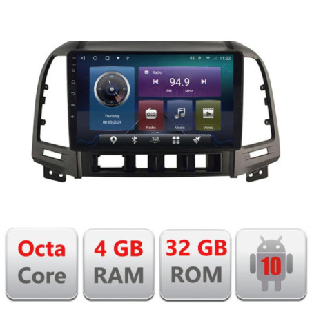Navigatie dedicata Hyundai Santa Fe 2007-2012 C-008 Octa Core cu Android Radio Bluetooth Internet GPS WIFI 4+32GB