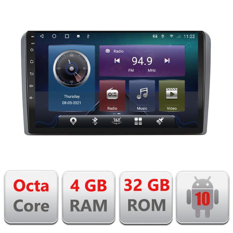 Navigatie dedicata Audi A3 8P C-049 Octa Core cu Android Radio Bluetooth Internet GPS WIFI 4+32GB