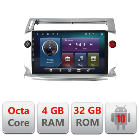 Navigatie dedicata Citroen C4 C-088 Octa Core cu Android Radio Bluetooth Internet GPS WIFI 4+32GB