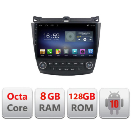 Navigatie dedicata Honda Accord 2004-2008 F-accord Octa Core cu Android Radio Bluetooth Internet GPS WIFI DSP 8+128GB 4G