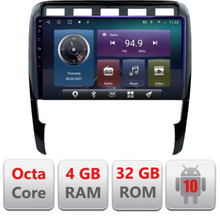 Navigatie dedicata Porsche Cayenne 2002-2011 C-443 Octa Core cu Android Radio Bluetooth Internet GPS WIFI 4+32GB