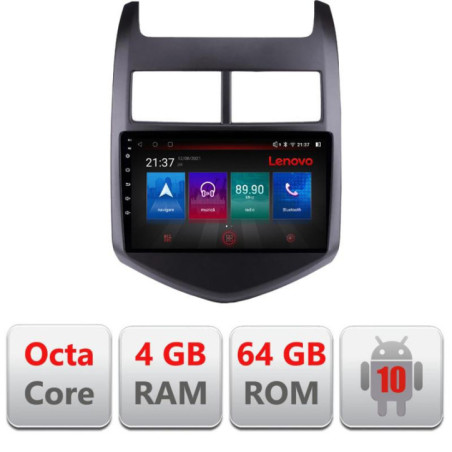 Navigatie dedicata Chevrolet Aveo 2010-2013 E-AVEO10 Octa Core cu Android Radio Bluetooth Internet GPS WIFI DSP 4+64GB 4G
