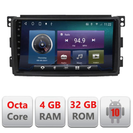 Navigatie dedicata Smart 2005-2010 C-SMART05 Octa Core cu Android Radio Bluetooth Internet GPS WIFI 4+32GB