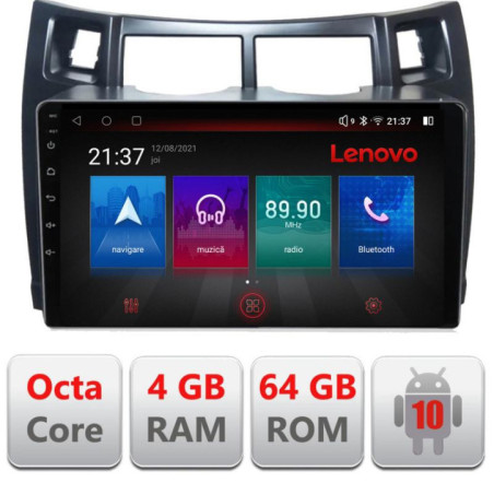 Navigatie dedicata Toyota Yaris 2008-2011 E-YARIS08 Octa Core cu Android Radio Bluetooth Internet GPS WIFI DSP 4+64GB 4G