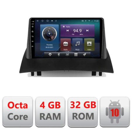 Navigatie dedicata Renault Megane 2 C-098 Octa Core cu Android Radio Bluetooth Internet GPS WIFI 4+32GB