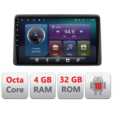 Navigatie dedicata Dacia Duster 2018- C-199 Octa Core cu Android Radio Bluetooth Internet GPS WIFI 4+32GB