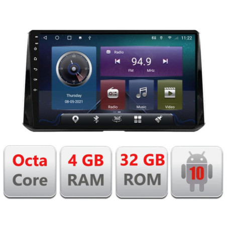 Navigatie dedicata Toyota Auris 2018- C-388 Octa Core cu Android Radio Bluetooth Internet GPS WIFI 4+32GB