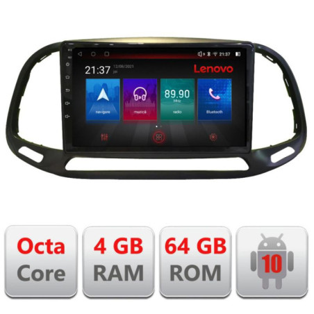 Navigatie dedicata Fiat Doblo 2015-2018 E-DOBLO15 Octa Core cu Android Radio Bluetooth Internet GPS WIFI DSP 4+64GB 4G
