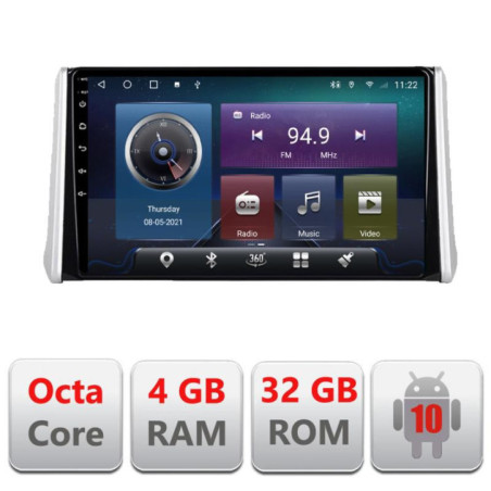 Navigatie dedicata Toyota Rav4 2018- C-RAV4 Octa Core cu Android Radio Bluetooth Internet GPS WIFI 4+32GB
