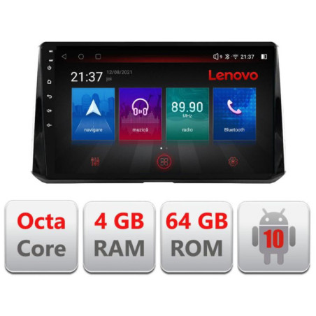 Navigatie dedicata Toyota Corolla 2019- E-388-levin Octa Core cu Android Radio Bluetooth Internet GPS WIFI DSP 4+64GB 4G