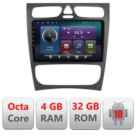 Navigatie dedicata Mercedes CLK C W203 C-clk Octa Core cu Android Radio Bluetooth Internet GPS WIFI 4+32GB