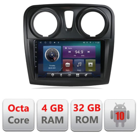 Navigatie dedicata Dacia Sandero Logan2012-2020 C-sandero Octa Core cu Android Radio Bluetooth Internet GPS WIFI 4+32GB
