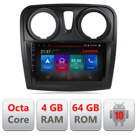 Navigatie dedicata Dacia Sandero Logan 2012-2020 E-sandero Octa Core cu Android Radio Bluetooth Internet GPS WIFI DSP 4+64GB 4G