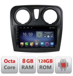 Navigatie dedicata Dacia Sandero Logan 2012-2020 F-sandero Octa Core cu Android Radio Bluetooth Internet GPS WIFI DSP 8+128GB 4