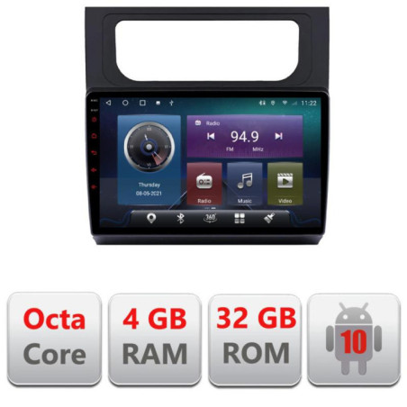 Navigatie dedicata VW Touran 2010-2016 C-touran3 Octa Core cu Android Radio Bluetooth Internet GPS WIFI 4+32GB