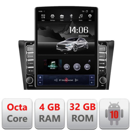 Navigatie dedicata Mazda 3 2009-2014 G-034 ecran tip TESLA 9.7" cu Android Radio Bluetooth Internet GPS WIFI 4+32GB DSP 4G Octa
