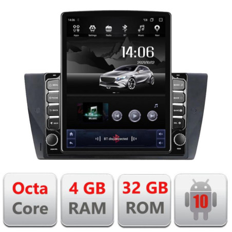 Navigatie dedicata BMW Seria 3 E90 G-095 ecran tip TESLA 9.7" cu Android Radio Bluetooth Internet GPS WIFI 4+32GB DSP 4G Octa C