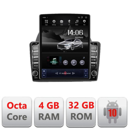 Navigatie dedicata Ford Fiesta G-256 ecran tip TESLA 9.7" cu Android Radio Bluetooth Internet GPS WIFI 4+32GB DSP 4G Octa Core