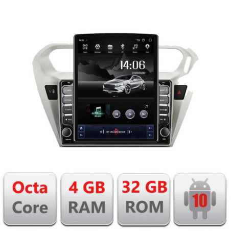 Navigatie dedicata Peugeot 301 Citroen G-Elisee G-301 ecran tip TESLA 9.7" cu Android Radio Bluetooth Internet GPS WIFI 4+32GB