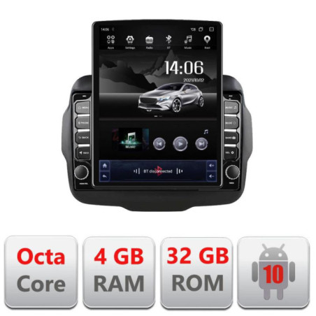 Navigatie dedicata Jeep Renegade G-500 ecran tip TESLA 9.7" cu Android Radio Bluetooth Internet GPS WIFI 4+32GB DSP 4G Octa Cor
