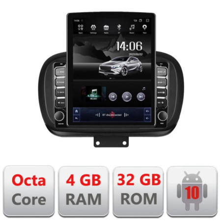 Navigatie dedicata Fiat 500 2014- G-539 ecran tip TESLA 9.7" cu Android Radio Bluetooth Internet GPS WIFI 4+32GB DSP 4G Octa Co