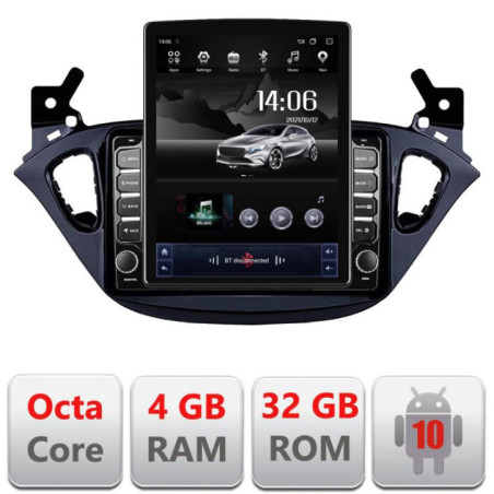 Navigatie dedicata Opel Corsa 2013-2016 G-corsa ecran tip TESLA 9.7" cu Android Radio Bluetooth Internet GPS WIFI 4+32GB DSP 4G