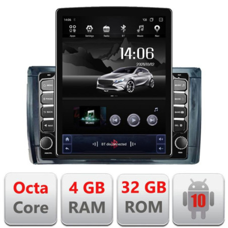 Navigatie dedicata Toyota 2DIN G-TY2DIN ecran tip TESLA 9.7" cu Android Radio Bluetooth Internet GPS WIFI 4+32GB DSP 4G Octa Co