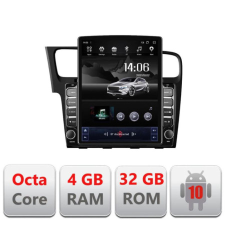 Navigatie dedicata VW Golf 7 H-491 ecran tip TESLA 9.7" cu Android Radio Bluetooth Internet GPS WIFI 4+32GB DSP 4G Octa Core