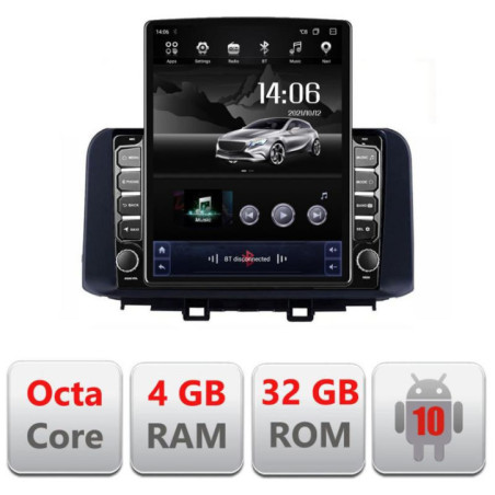 Navigatie dedicata Hyndai Kona H-1058 ecran tip TESLA 9.7" cu Android Radio Bluetooth Internet GPS WIFI 4+32GB DSP 4G Octa Core