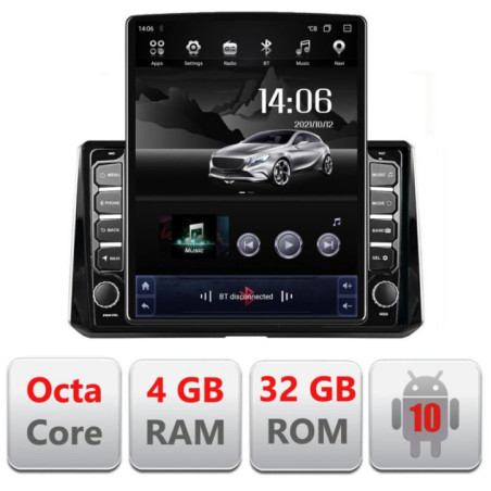 Navigatie dedicata Toyota Corolla dupa 2020 H-388 ecran tip TESLA 9.7" cu Android Radio Bluetooth Internet GPS WIFI 4+32GB DSP