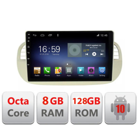 Navigatie dedicata Fiat 500 intre anii 2007-2015 Android radio gps internet Lenovo Octa Core 8+128 LTE Kit-fiat500+EDT-E609