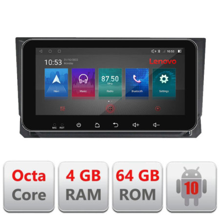 Navigatie dedicata Seat Arona Android radio gps internet 4+64 Lenovo ecran 10.33"  kit-arona+EDT-E209v2