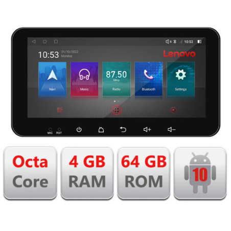Navigatie dedicata Fiat Tipo 2020-  Android radio gps internet Lenovo Octa Core 4+64 LTE ecran de 10.33' wide Kit-tipo2022+EDT-