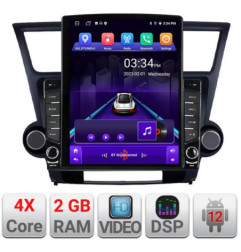 Navigatie dedicata Toyota Highlander 2007-2013 ecran tip TESLA 9.7" cu Android Radio Bluetooth Internet GPS WIFI 2+32 DSP Quad
