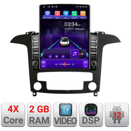 Navigatie dedicata Ford S-Max 2008-2012 K-003 ecran tip TESLA 9.7" cu Android Radio Bluetooth Internet GPS WIFI 2+32 DSP Quad C