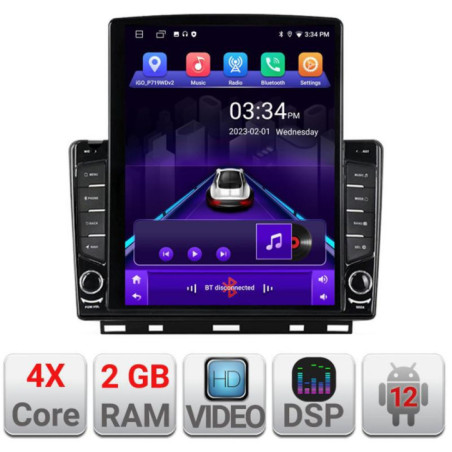 Navigatie dedicata Renault Clio 5 ecran tip TESLA 9.7" cu Android Radio Bluetooth Internet GPS WIFI 2+32 DSP Quad Core