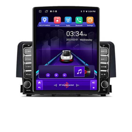 Navigatie dedicata Honda Civic 2016-2020 K-669 ecran tip TESLA 9.7" cu Android Radio Bluetooth Internet GPS WIFI 2+32 DSP Quad