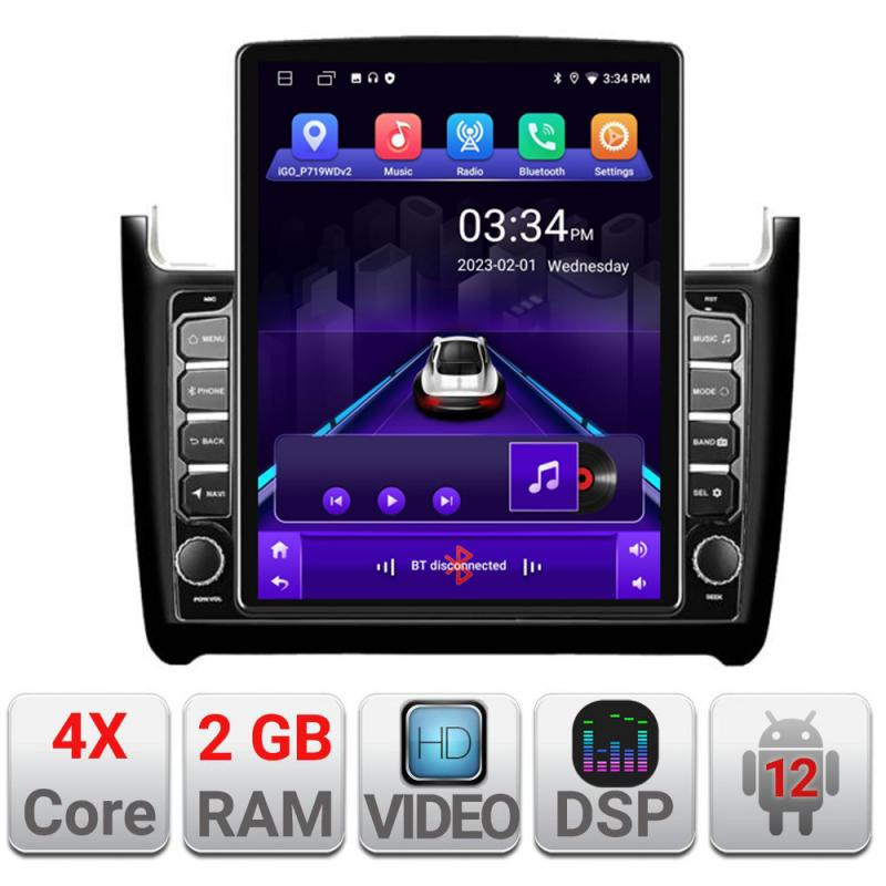 Navigatie dedicata VW Polo 2014- K-655 ecran tip TESLA 9.7" cu Android Radio Bluetooth Internet GPS WIFI 2+32 DSP Quad Core