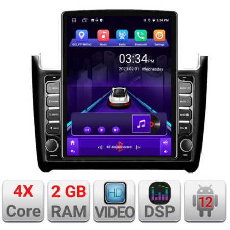 Navigatie dedicata VW Polo 2014- K-655 ecran tip TESLA 9.7" cu Android Radio Bluetooth Internet GPS WIFI 2+32 DSP Quad Core